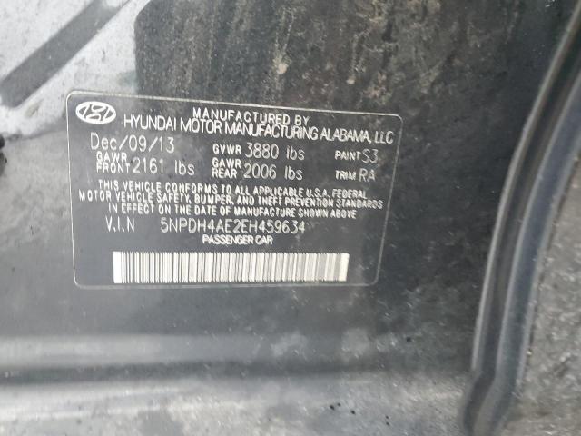 5NPDH4AE2EH459634 - 2014 HYUNDAI ELANTRA SE BLACK photo 12