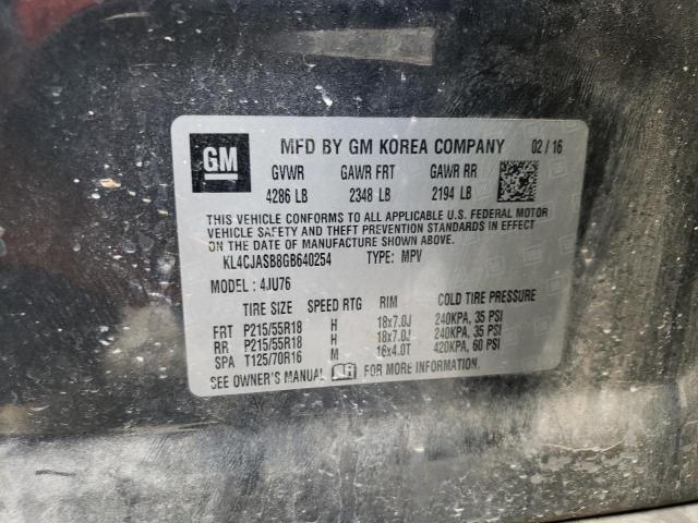 KL4CJASB8GB640254 - 2016 BUICK ENCORE CHARCOAL photo 13