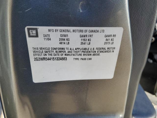 2G2WR544151224663 - 2005 PONTIAC GRAND PRIX GTP Boz foto 12