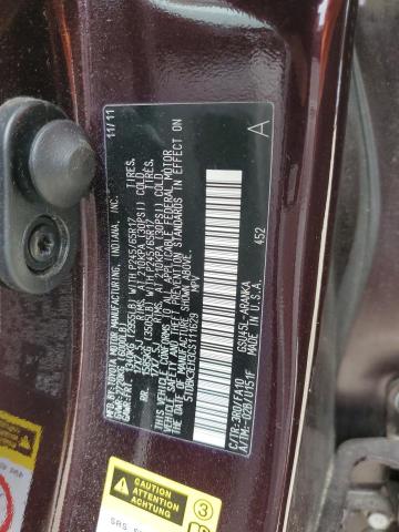 5TDBK3EH3CS111629 - 2012 TOYOTA HIGHLANDER BASE Burdeos foto 13