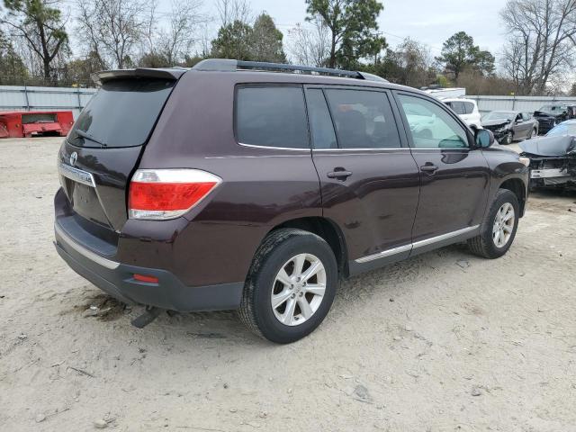 5TDBK3EH3CS111629 - 2012 TOYOTA HIGHLANDER BASE BURGUNDY photo 3