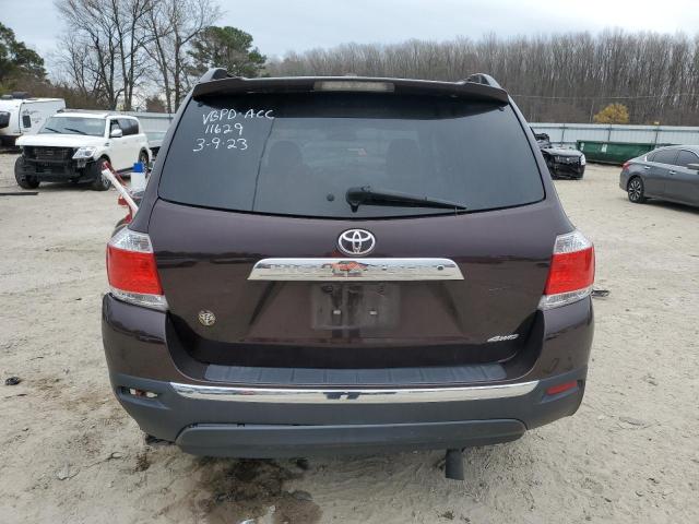 5TDBK3EH3CS111629 - 2012 TOYOTA HIGHLANDER BASE BURGUNDY photo 6