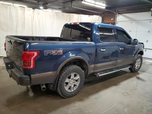 1FTEW1EFXFFB68015 - 2015 FORD F150 SUPERCREW BLUE photo 3