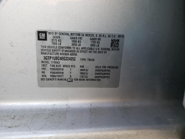 3GTP1UEC4EG224252 - 2014 GMC SIERRA C1500 SLE SILVER photo 12