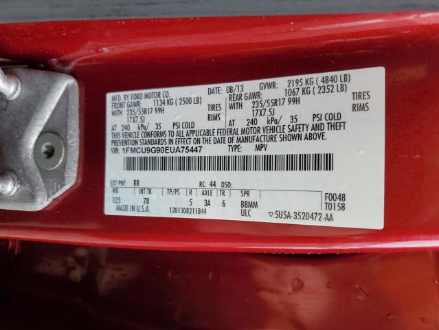 1FMCU9G90EUA75447 - 2014 FORD ESCAPE SE RED photo 12