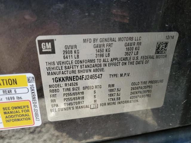 1GKKRNED4FJ246547 - 2015 GMC ACADIA SLE CHARCOAL photo 13