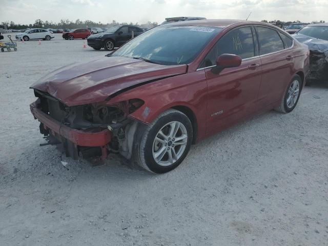 3FA6P0LU5JR141433 - 2018 FORD FUSION SE HYBRID RED photo 1