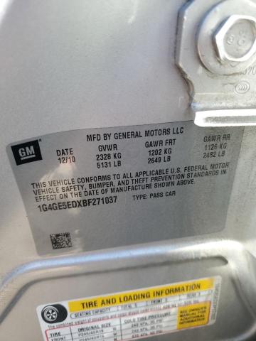 1G4GE5EDXBF271037 - 2011 BUICK LACROSSE CXS 银色 照片 13