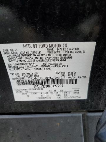 1FAHP2J80EG127205 - 2014 FORD TAURUS LIMITED BLACK photo 12