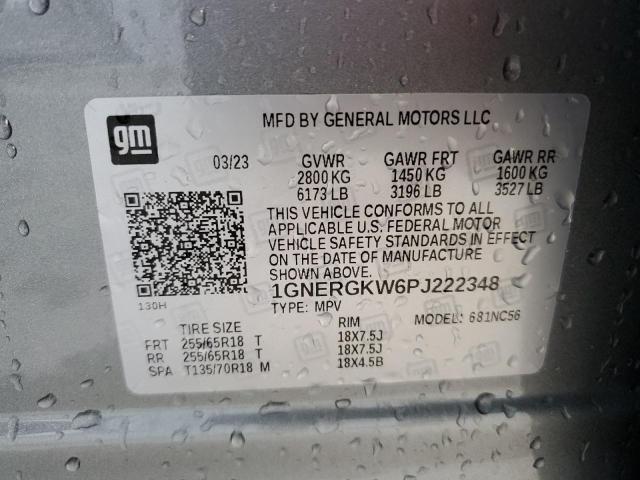 1GNERGKW6PJ222348 - 2023 CHEVROLET TRAVERSE LT CHARCOAL photo 13