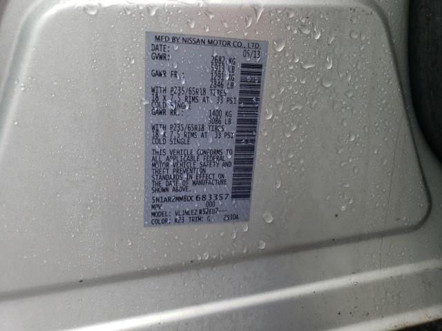 5N1AR2MM8DC683357 - 2013 NISSAN PATHFINDER S SILVER photo 14