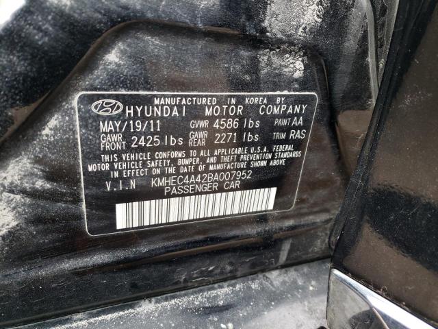 KMHEC4A42BA007952 - 2011 HYUNDAI SONATA HYBRID BLACK photo 12