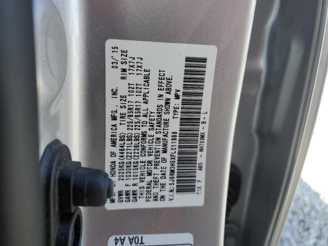 5J6RM3H5XFL011988 - 2015 HONDA CR-V EX SILVER photo 13