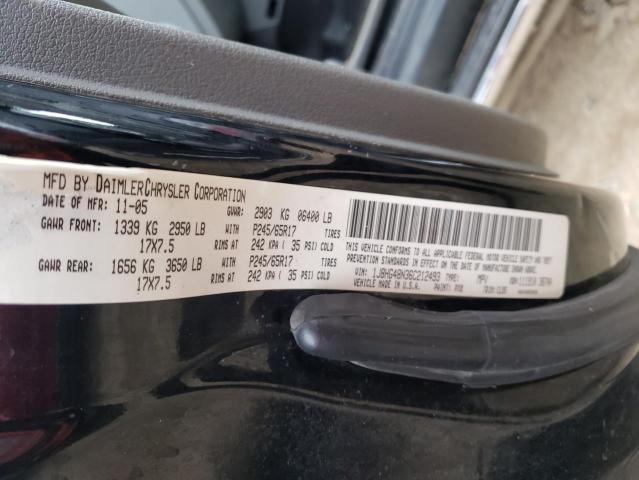 1J8HG48N36C212493 - 2006 JEEP COMMANDER 黑色 照片 12