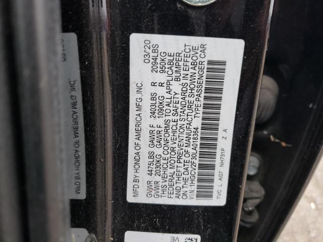 1HGCV2F30LA018364 - 2020 HONDA ACCORD SPORT BLACK photo 13