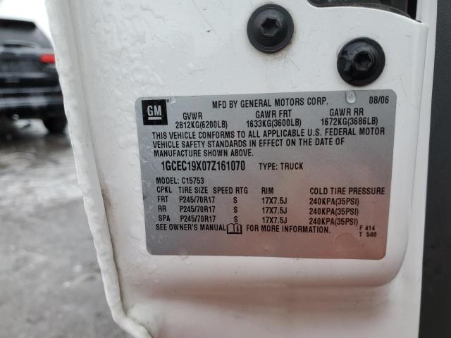 1GCEC19X07Z161070 - 2007 CHEVROLET SILVERADO C1500 CLASSIC Ağ foto 12
