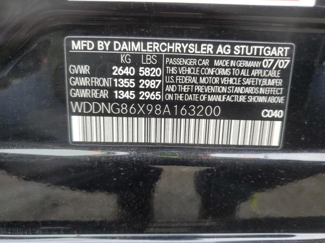 WDDNG86X98A163200 - 2008 MERCEDES-BENZ S 550 4MATIC BLACK photo 12