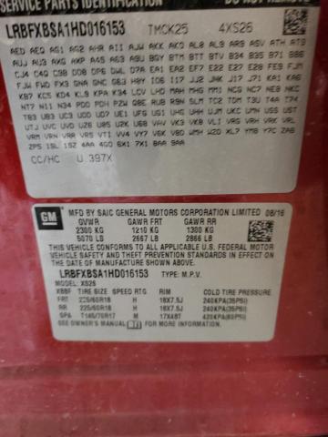 LRBFXBSA1HD016153 - 2017 BUICK ENVISION ESSENCE برغندي صورة 13