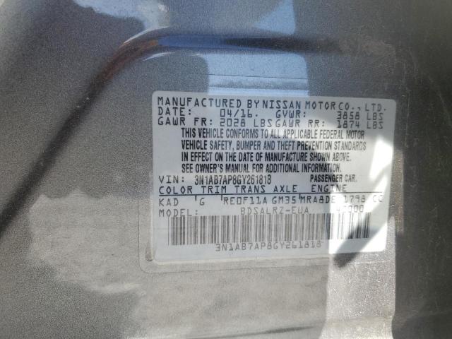 3N1AB7AP8GY261818 - 2016 NISSAN SENTRA S GRAY photo 12