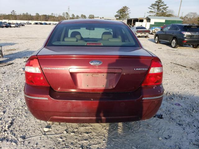 1FAHP25186G141061 - 2006 FORD FIVE HUNDR LIMITED BURGUNDY photo 6