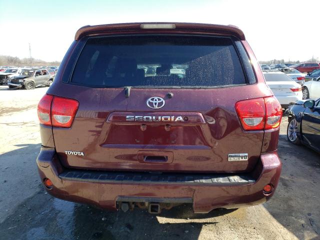 5TDBY64A88S009416 - 2008 TOYOTA SEQUOIA SR5 MAROON photo 6