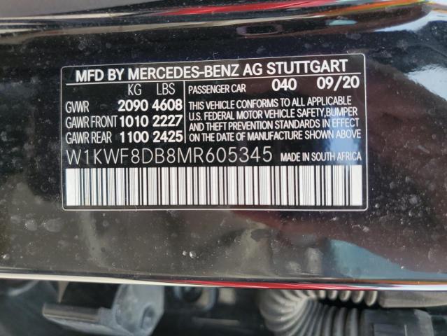 W1KWF8DB8MR605345 - 2021 MERCEDES-BENZ C 300 BLACK photo 12