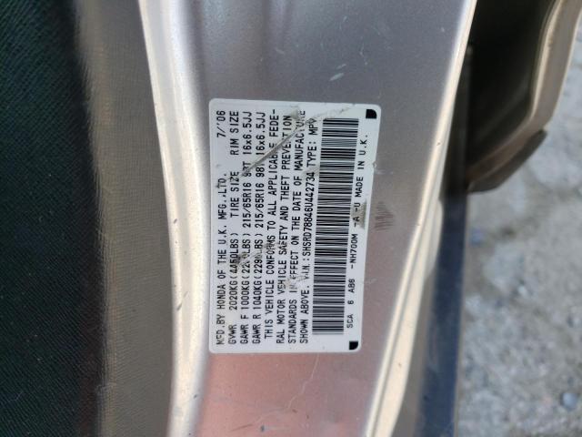 SHSRD78846U442734 - 2006 HONDA CR-V EX SILVER photo 13