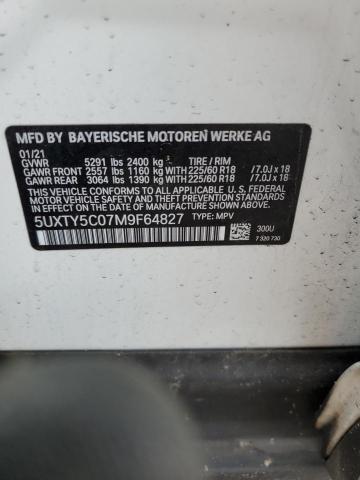 5UXTY5C07M9F64827 - 2021 BMW X3 XDRIVE30I WHITE photo 13