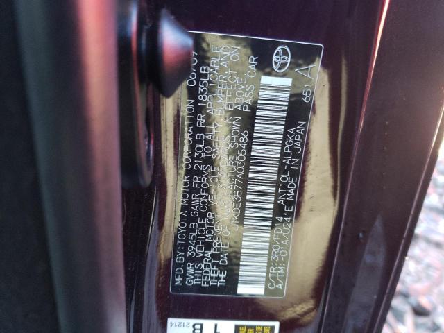 JTKDE3B77A0305486 - 2010 TOYOTA SCION TC BURGUNDY photo 12