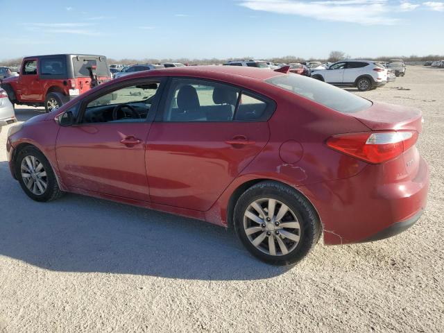 KNAFX4A60E5093996 - 2014 KIA FORTE LX RED photo 2