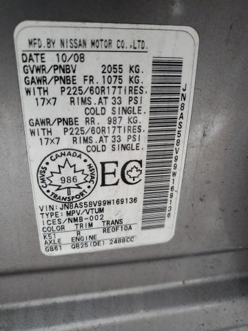 JN8AS58V99W169136 - 2009 NISSAN ROGUE S GRAY photo 12