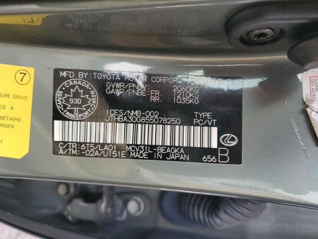 JTHBA30G855078250 - 2005 LEXUS ES 330 GREEN photo 13