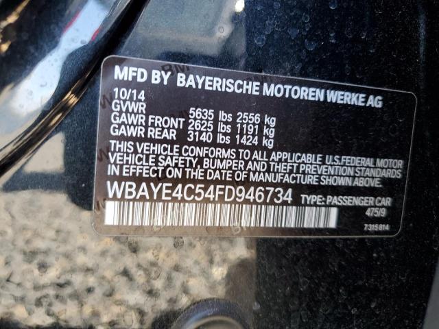 WBAYE4C54FD946734 - 2015 BMW 740 LI BLACK photo 12