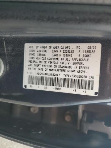 1HGCM56847A182917 - 2007 HONDA ACCORD EX CHARCOAL photo 12