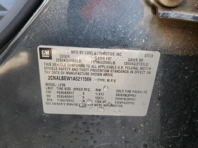 2CNALBEW1A6211569 - 2010 CHEVROLET EQUINOX LS CHARCOAL photo 13