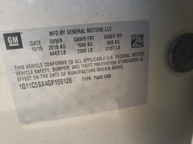 1G11C5SA4GF158128 - 2016 CHEVROLET MALIBU LIM LT BEIGE photo 12