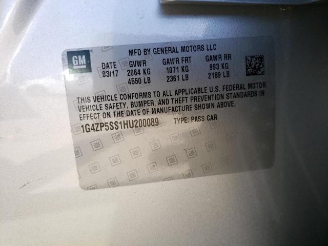 1G4ZP5SS1HU200089 - 2017 BUICK LACROSSE ESSENCE ვერცხლისფერი ფოტო 12