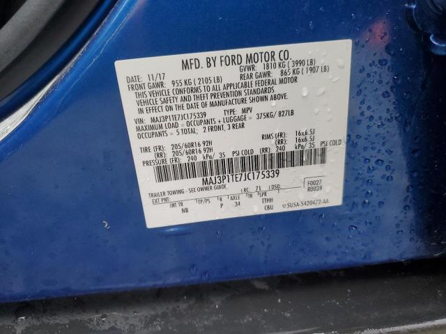 MAJ3P1TE7JC175339 - 2018 FORD ECOSPORT SE 蓝色 照片 12