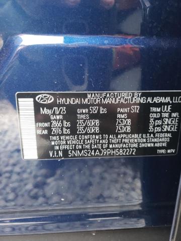 5NMS24AJ9PH582272 - 2023 HYUNDAI SANTA FE SEL BLUE photo 14