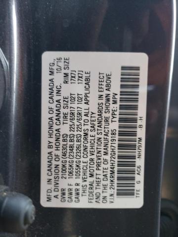 2HKRM4H72GH719185 - 2016 HONDA CR-V EXL GRAY photo 13