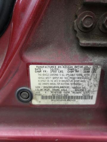 3N1CB51D44L880430 - 2004 NISSAN SENTRA 1.8 MAROON photo 12