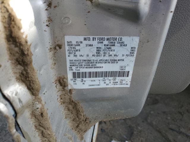 1FTPX14598FB66063 - 2008 FORD F150 GRAY photo 12