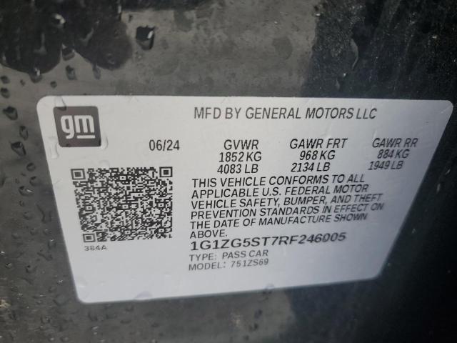 1G1ZG5ST7RF246005 - 2024 CHEVROLET MALIBU RS შავი ფოტო 12