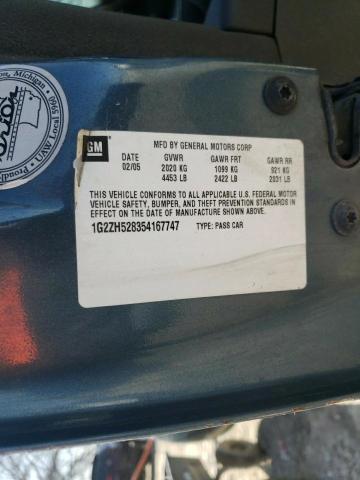 1G2ZH528354167747 - 2005 PONTIAC G6 GT BLUE photo 12