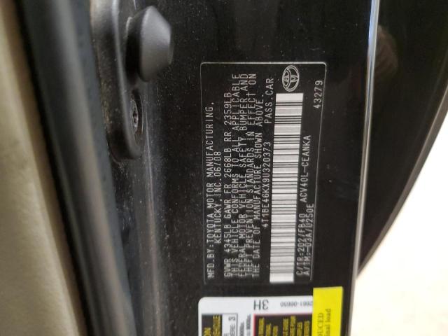 4T1BE46KX9U320373 - 2009 TOYOTA CAMRY BASE BLACK photo 12