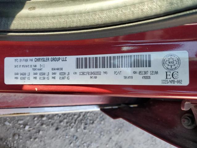 1C3BC1FB1BN563552 - 2011 CHRYSLER 200 TOURING RED photo 12