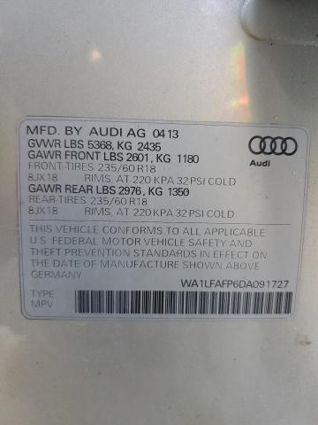 WA1LFAFP6DA091727 - 2013 AUDI Q5 PREMIUM PLUS SILVER photo 13