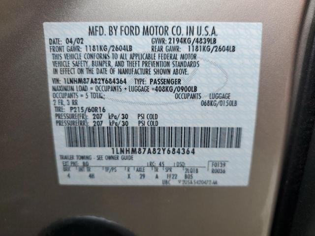 1LNHM87A82Y684364 - 2002 LINCOLN LS 金色 照片 12