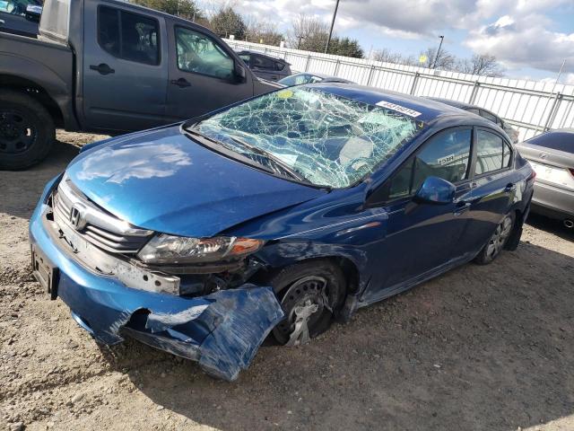 19XFB2F5XCE361167 - 2012 HONDA CIVIC LX BLUE photo 1