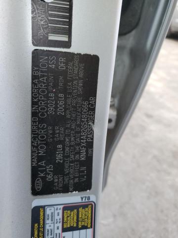 KNAFX4A82G5480666 - 2016 KIA FORTE EX SILVER photo 12